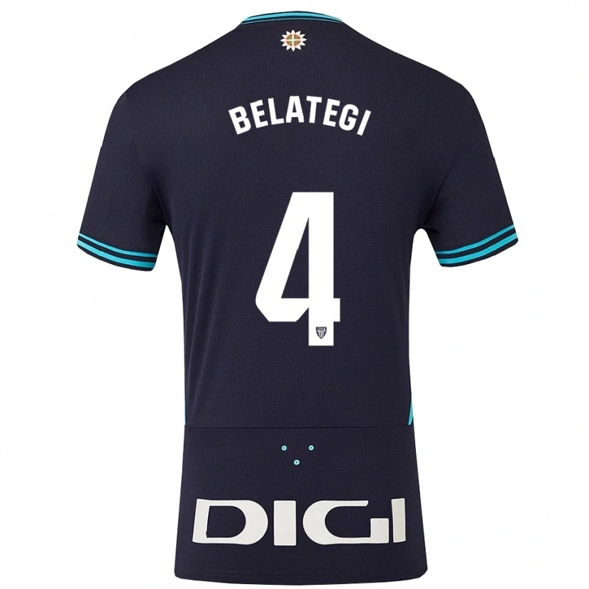 Danxen Kinder Danel Belategi #4 Marine Himmelblau Auswärtstrikot Trikot 2025/26 T-Shirt Österreich