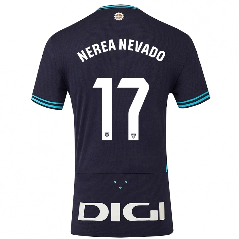 Danxen Kinder Nerea Nevado Gómez #17 Marine Himmelblau Auswärtstrikot Trikot 2025/26 T-Shirt Österreich