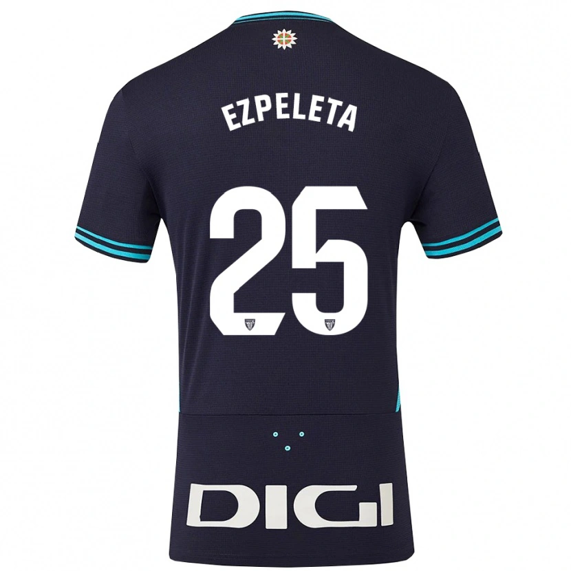 Danxen Kinder Ander Ezpeleta #25 Marine Himmelblau Auswärtstrikot Trikot 2025/26 T-Shirt Österreich