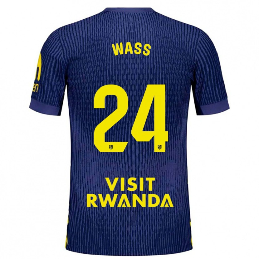 Danxen Kinder Daniel Wass #24 Marine Gelb Auswärtstrikot Trikot 2025/26 T-Shirt Österreich