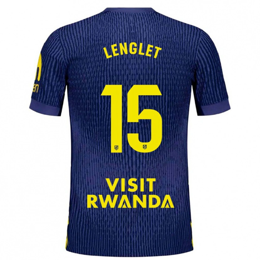 Danxen Kinder Clément Lenglet #15 Marine Gelb Auswärtstrikot Trikot 2025/26 T-Shirt Österreich