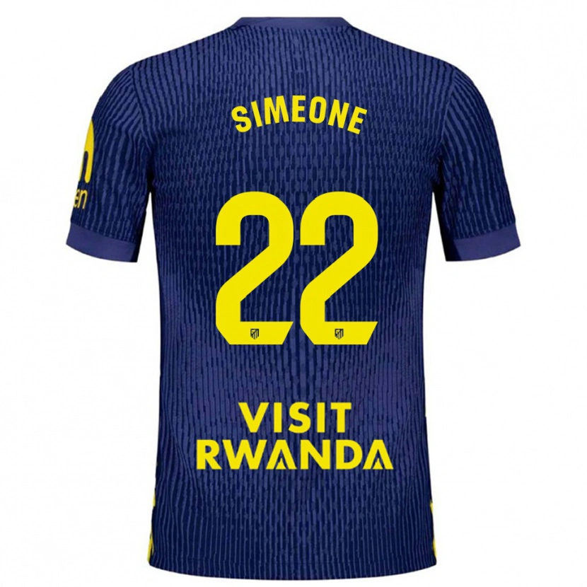 Danxen Kinder Giuliano Simeone #22 Marine Gelb Auswärtstrikot Trikot 2025/26 T-Shirt Österreich