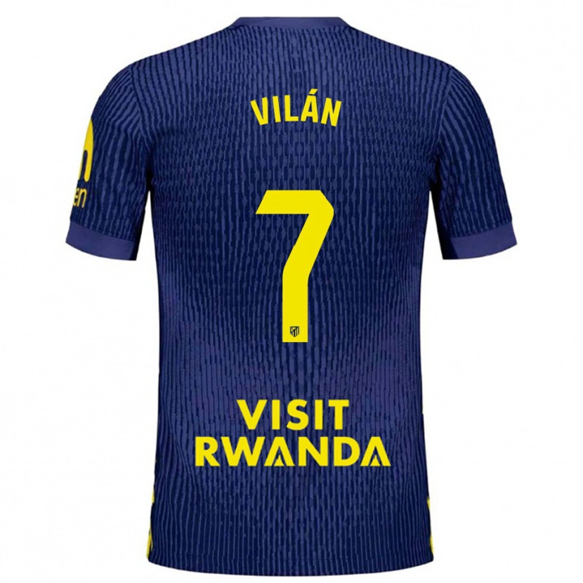 Danxen Kinder David Vilán #7 Marine Gelb Auswärtstrikot Trikot 2025/26 T-Shirt Österreich