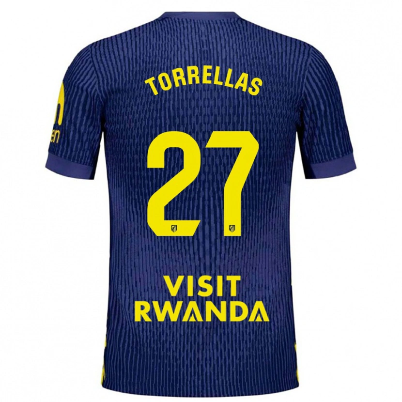 Danxen Kinder Óscar Torrellas #27 Marine Gelb Auswärtstrikot Trikot 2025/26 T-Shirt Österreich