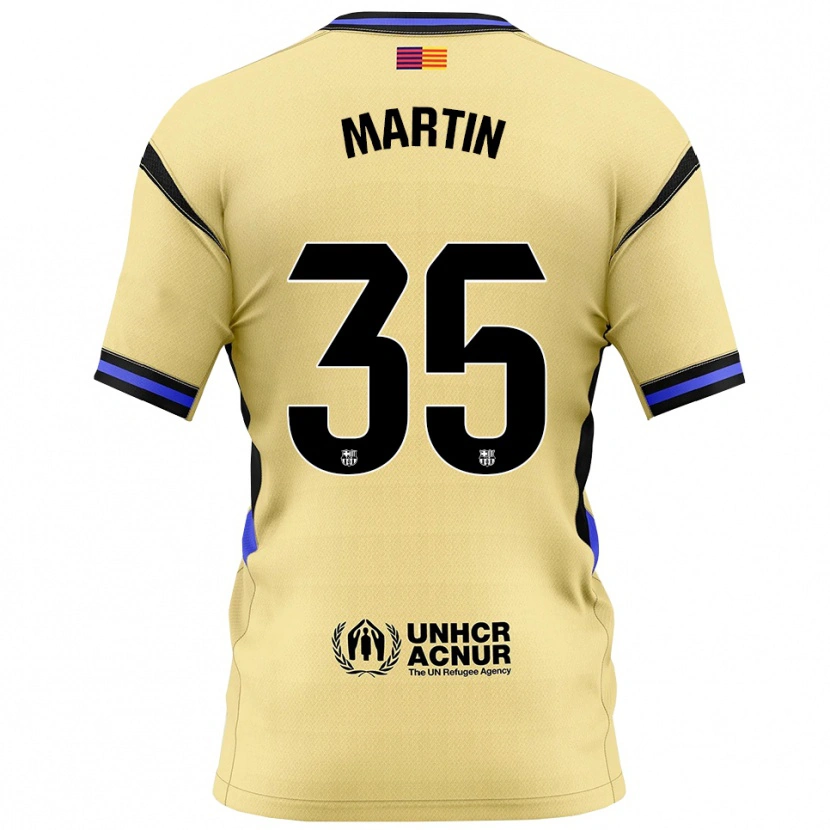 Danxen Kinder Gerard Martín #35 Gelb Schwarz Auswärtstrikot Trikot 2025/26 T-Shirt Österreich