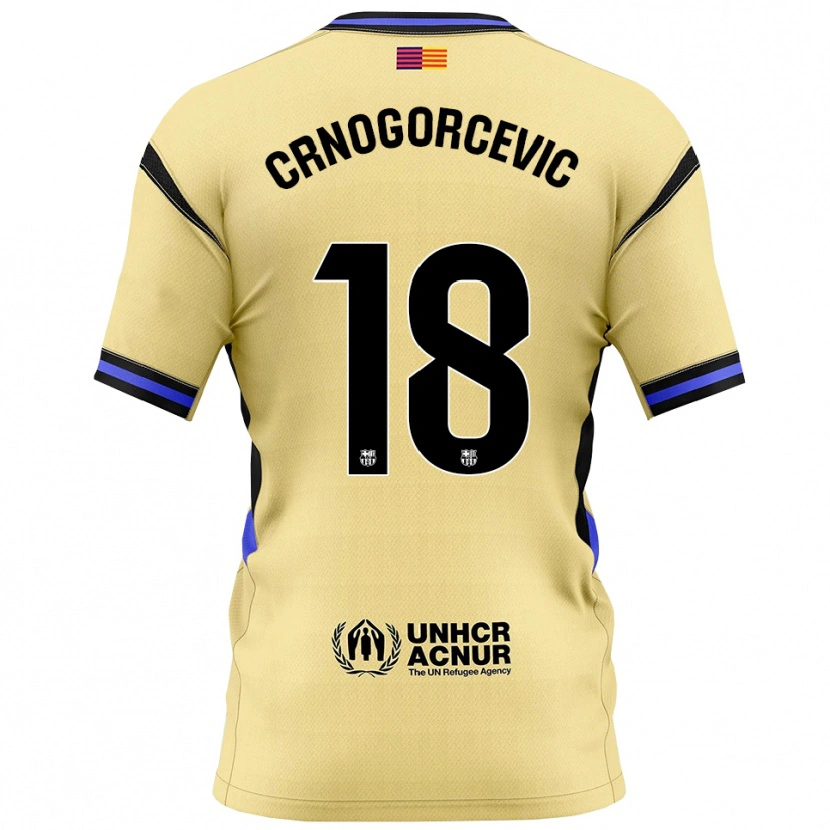 Danxen Kinder Ana-Maria Crnogorcevic #18 Gelb Schwarz Auswärtstrikot Trikot 2025/26 T-Shirt Österreich
