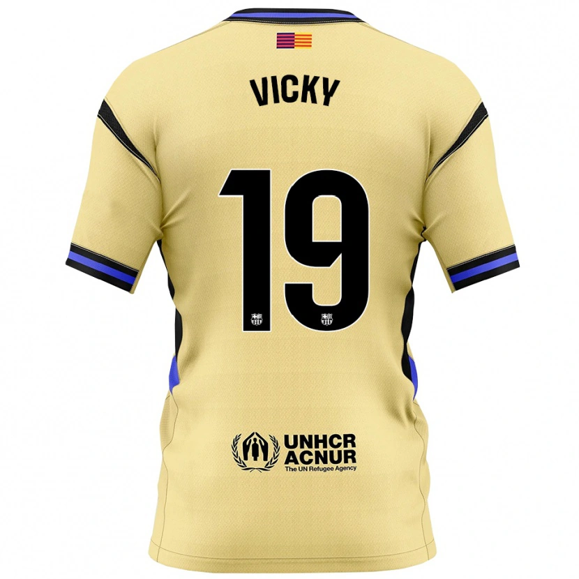 Danxen Kinder Vicky López #19 Gelb Schwarz Auswärtstrikot Trikot 2025/26 T-Shirt Österreich