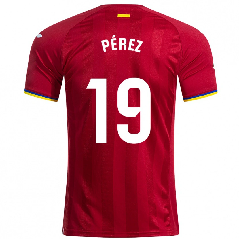 Danxen Kinder Joselu Pérez #19 Rot Gelb Blau Auswärtstrikot Trikot 2025/26 T-Shirt Österreich
