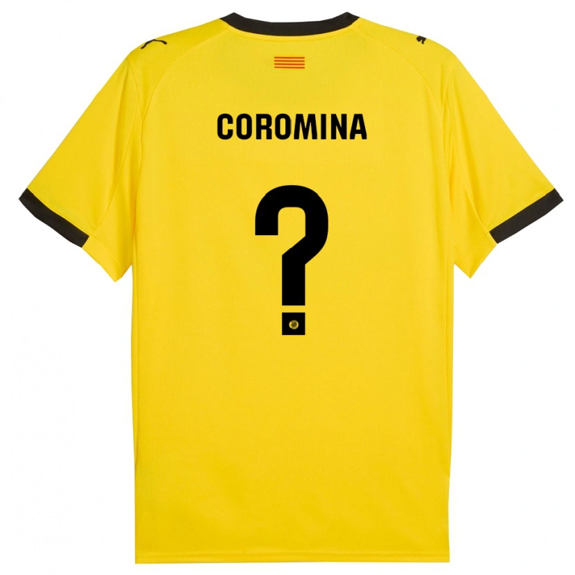 Danxen Kinder Arnau Coromina #0 Gelb Schwarz Auswärtstrikot Trikot 2025/26 T-Shirt Österreich