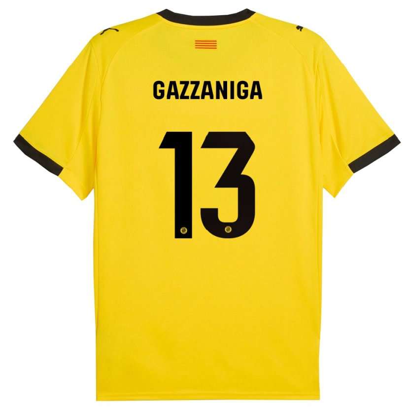 Danxen Kinder Paulo Gazzaniga #13 Gelb Schwarz Auswärtstrikot Trikot 2025/26 T-Shirt Österreich