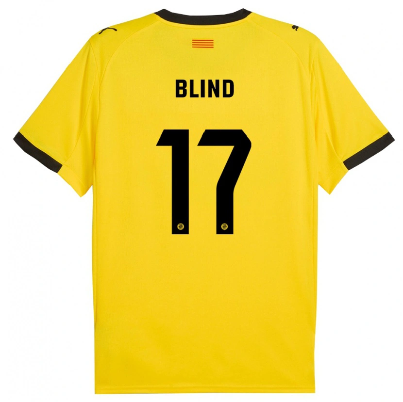 Danxen Kinder Daley Blind #17 Gelb Schwarz Auswärtstrikot Trikot 2025/26 T-Shirt Österreich