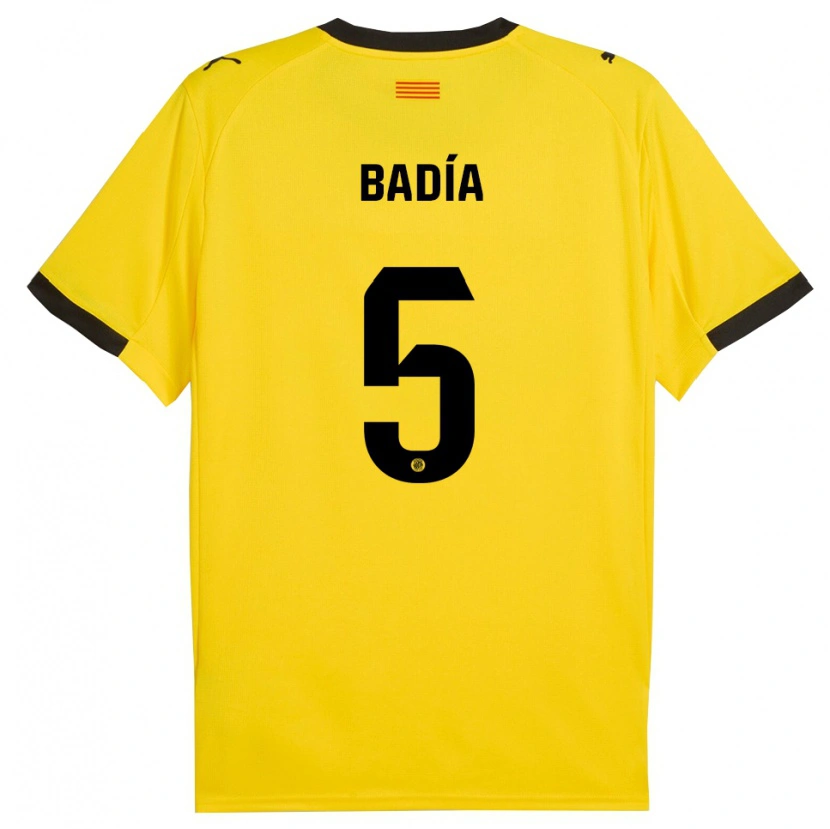 Danxen Kinder Guillem Badia #5 Gelb Schwarz Auswärtstrikot Trikot 2025/26 T-Shirt Österreich