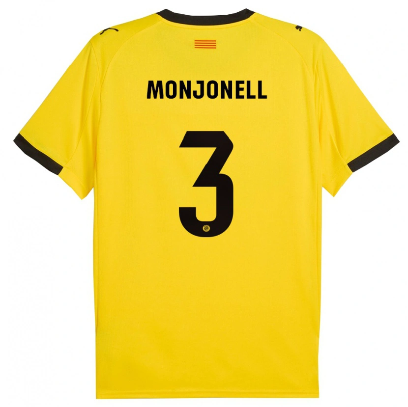 Danxen Kinder Eric Monjonell #3 Gelb Schwarz Auswärtstrikot Trikot 2025/26 T-Shirt Österreich
