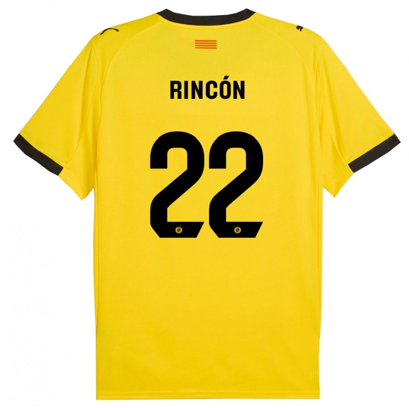 Danxen Kinder Hugo Rincón #22 Gelb Schwarz Auswärtstrikot Trikot 2025/26 T-Shirt Österreich