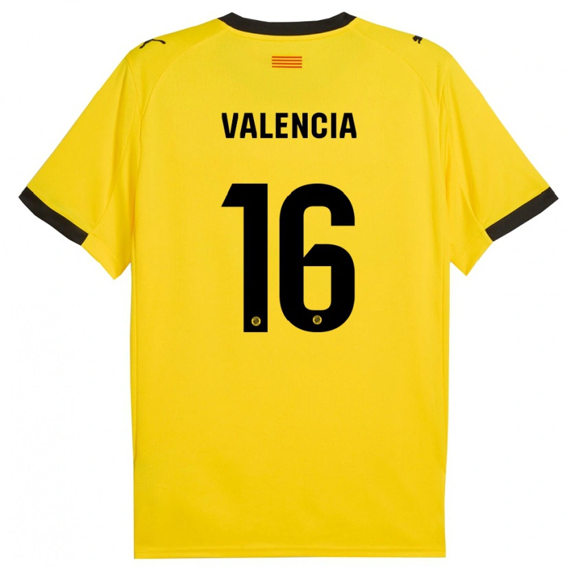 Danxen Kinder Carla Valencia #16 Gelb Schwarz Auswärtstrikot Trikot 2025/26 T-Shirt Österreich