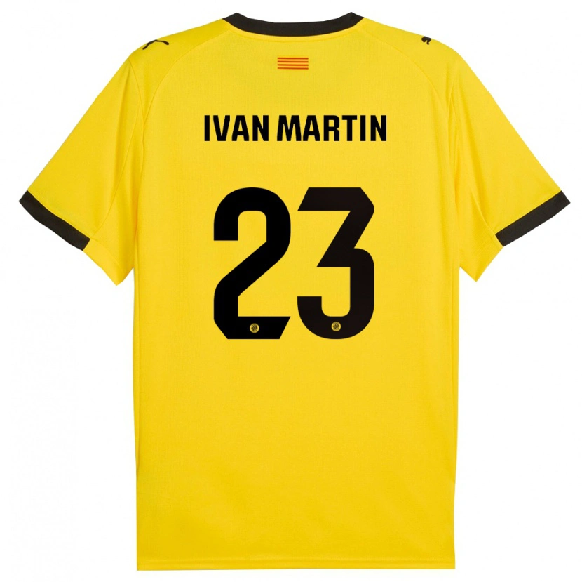 Danxen Kinder Iván Martín #23 Gelb Schwarz Auswärtstrikot Trikot 2025/26 T-Shirt Österreich