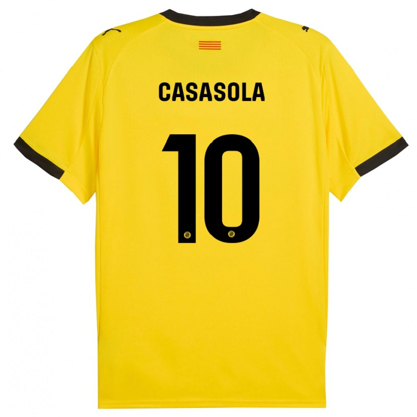 Danxen Kinder Derek Casasola #10 Gelb Schwarz Auswärtstrikot Trikot 2025/26 T-Shirt Österreich