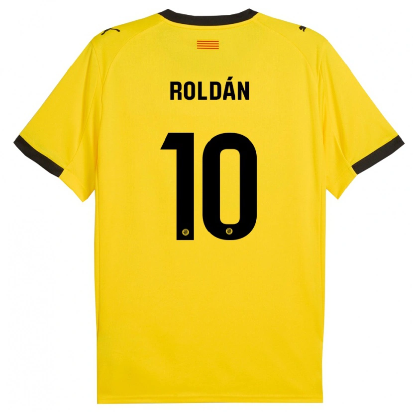 Danxen Kinder Marcos Roldán #10 Gelb Schwarz Auswärtstrikot Trikot 2025/26 T-Shirt Österreich