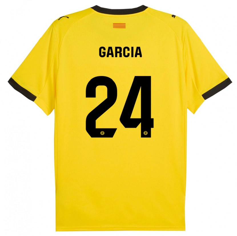 Danxen Kinder Borja García #24 Gelb Schwarz Auswärtstrikot Trikot 2025/26 T-Shirt Österreich