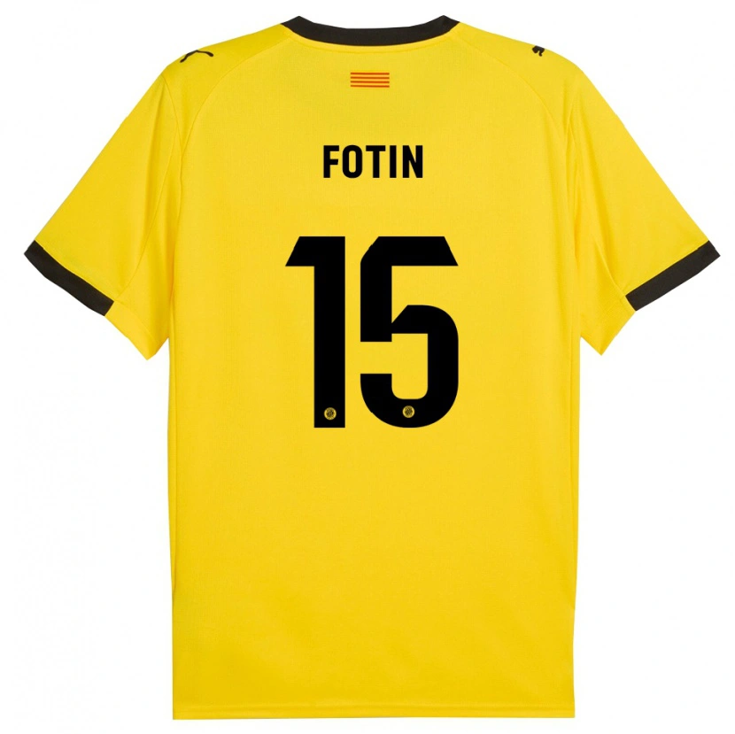 Danxen Kinder Rareș Fotin #15 Gelb Schwarz Auswärtstrikot Trikot 2025/26 T-Shirt Österreich