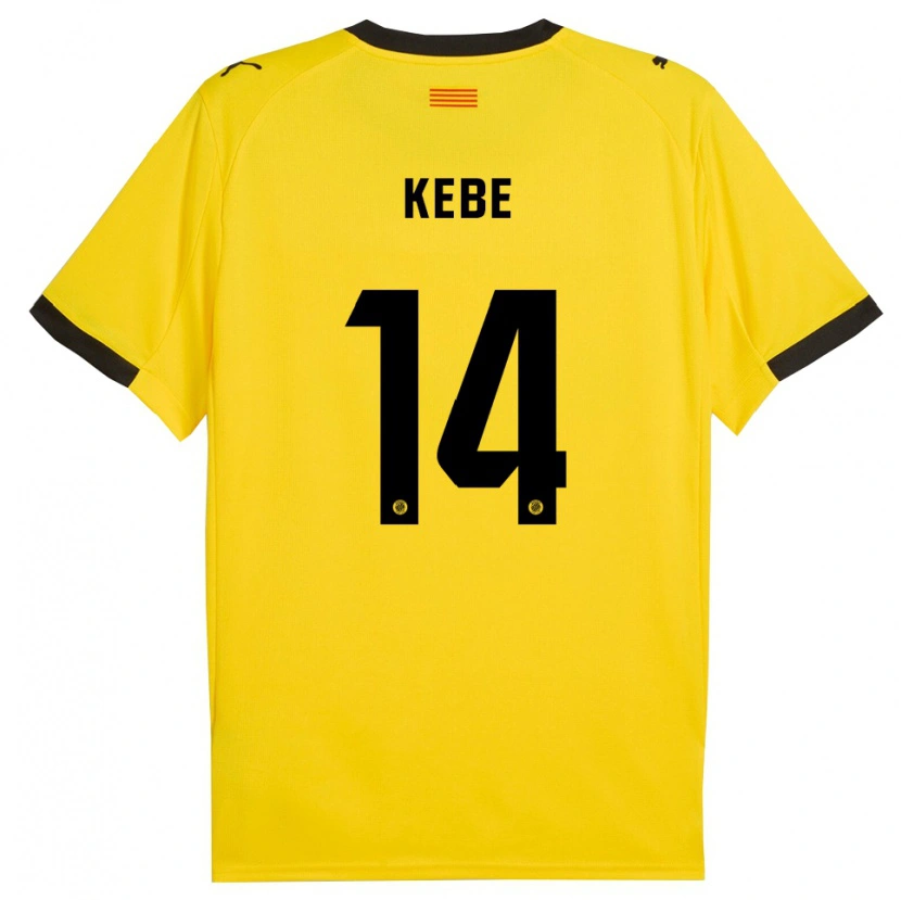 Danxen Kinder Moussa Kébé #14 Gelb Schwarz Auswärtstrikot Trikot 2025/26 T-Shirt Österreich