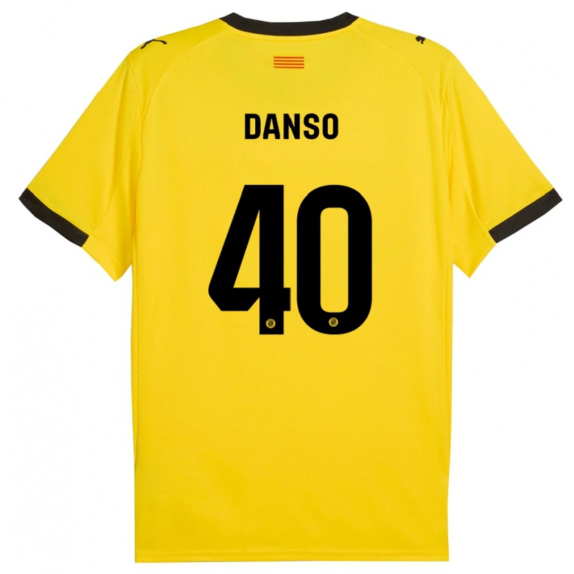 Danxen Kinder Jordi Danso #40 Gelb Schwarz Auswärtstrikot Trikot 2025/26 T-Shirt Österreich