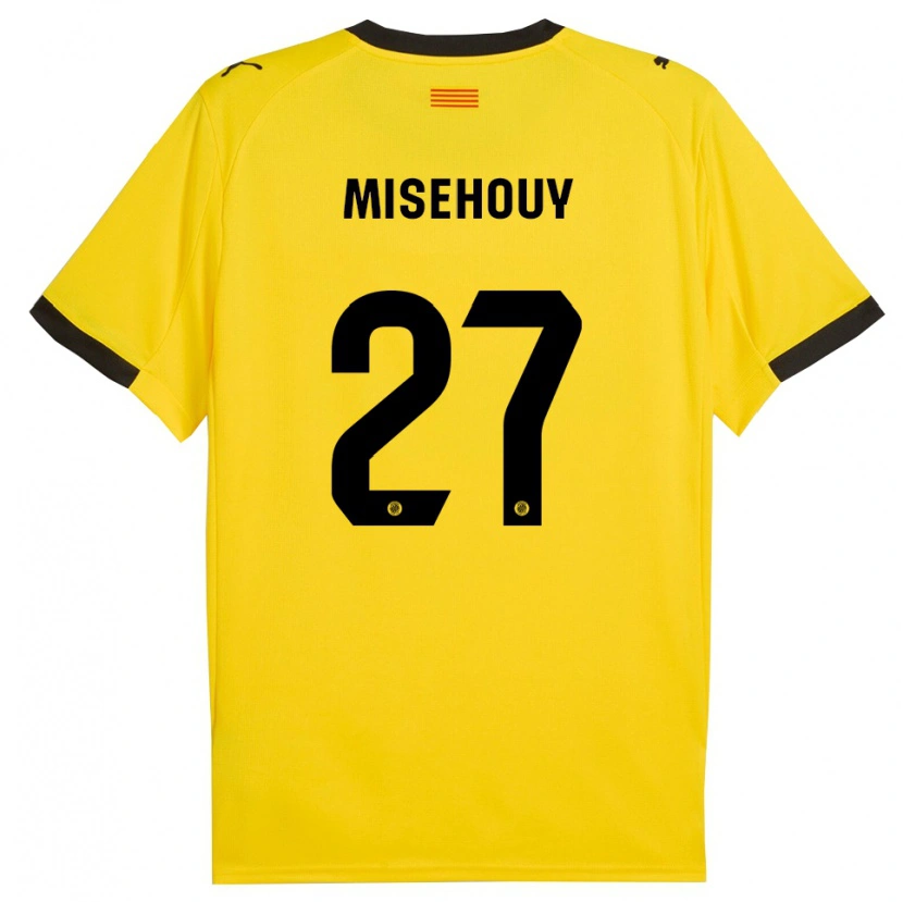 Danxen Kinder Gabriel Misehouy #27 Gelb Schwarz Auswärtstrikot Trikot 2025/26 T-Shirt Österreich