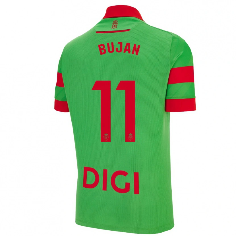 Danxen Kinder Unai Buján #11 Grün Rot Auswärtstrikot Trikot 2025/26 T-Shirt Österreich
