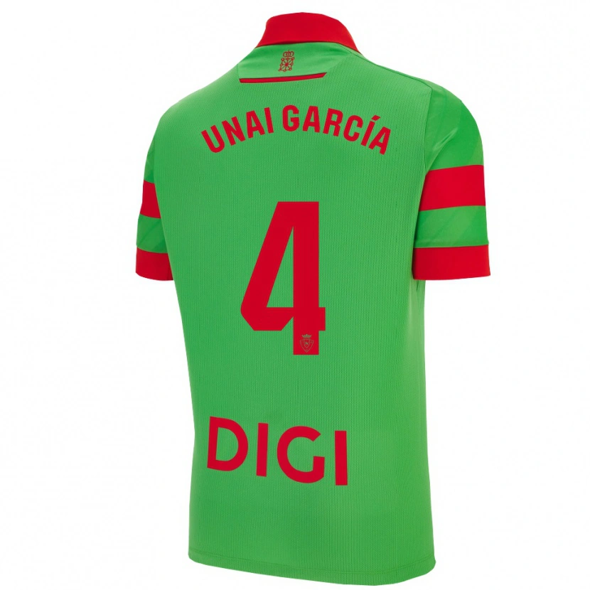Danxen Kinder Unai García #4 Grün Rot Auswärtstrikot Trikot 2025/26 T-Shirt Österreich