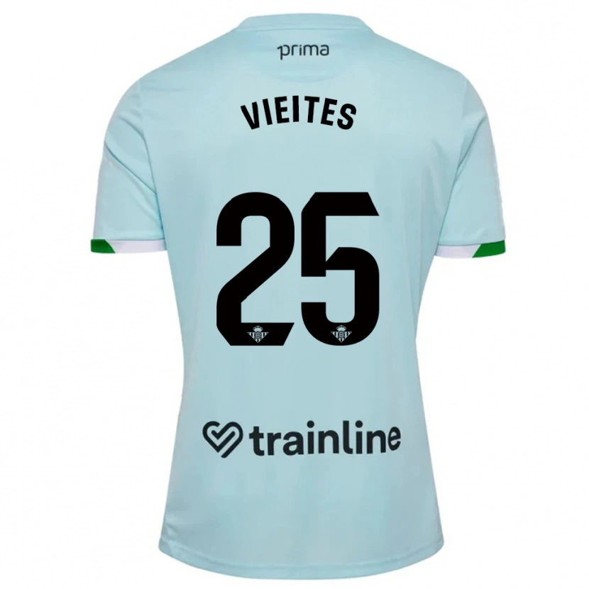 Danxen Kinder Fran Vieites #25 Himmelblau Grün Auswärtstrikot Trikot 2025/26 T-Shirt Österreich