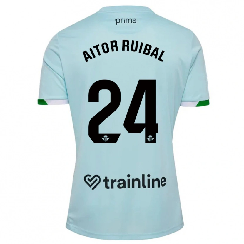 Danxen Kinder Aitor Ruibal #24 Himmelblau Grün Auswärtstrikot Trikot 2025/26 T-Shirt Österreich