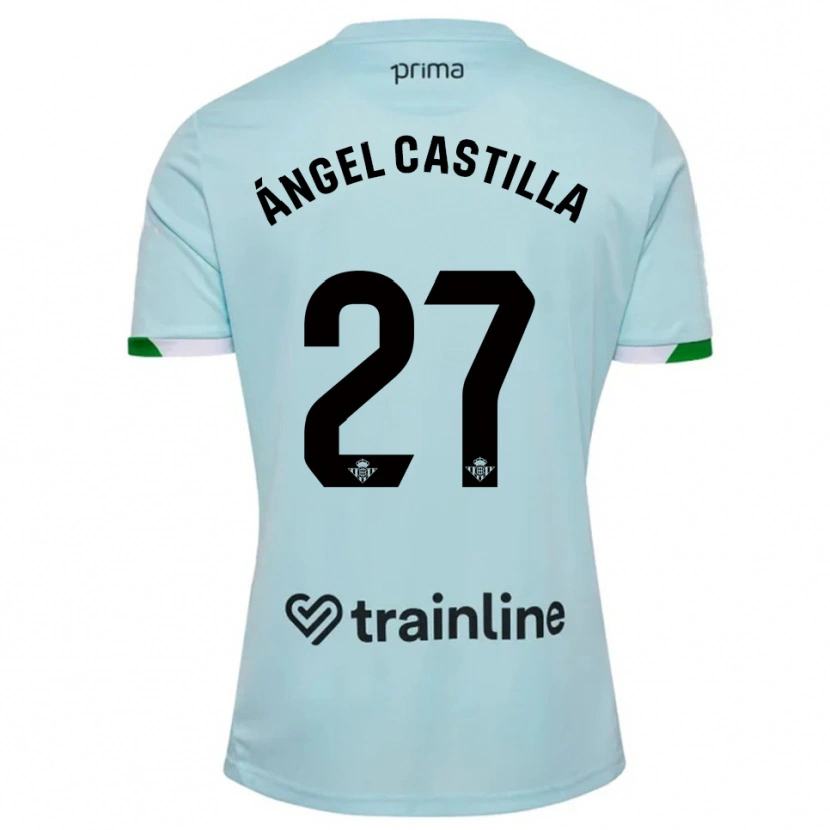 Danxen Kinder Miguel Ángel Castilla #27 Himmelblau Grün Auswärtstrikot Trikot 2025/26 T-Shirt Österreich