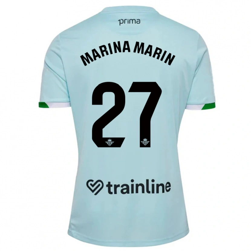 Danxen Kinder Marina Marín #27 Himmelblau Grün Auswärtstrikot Trikot 2025/26 T-Shirt Österreich