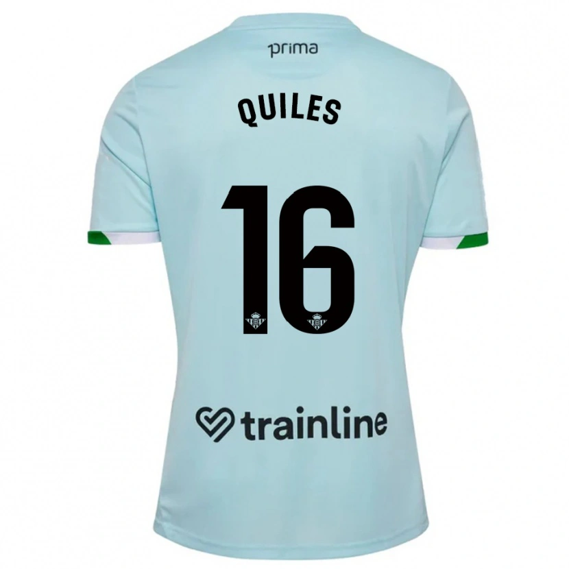 Danxen Kinder Violeta García Quiles #16 Himmelblau Grün Auswärtstrikot Trikot 2025/26 T-Shirt Österreich