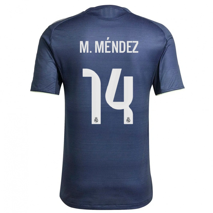 Danxen Kinder María Méndez #14 Marine Silber Auswärtstrikot Trikot 2025/26 T-Shirt Österreich