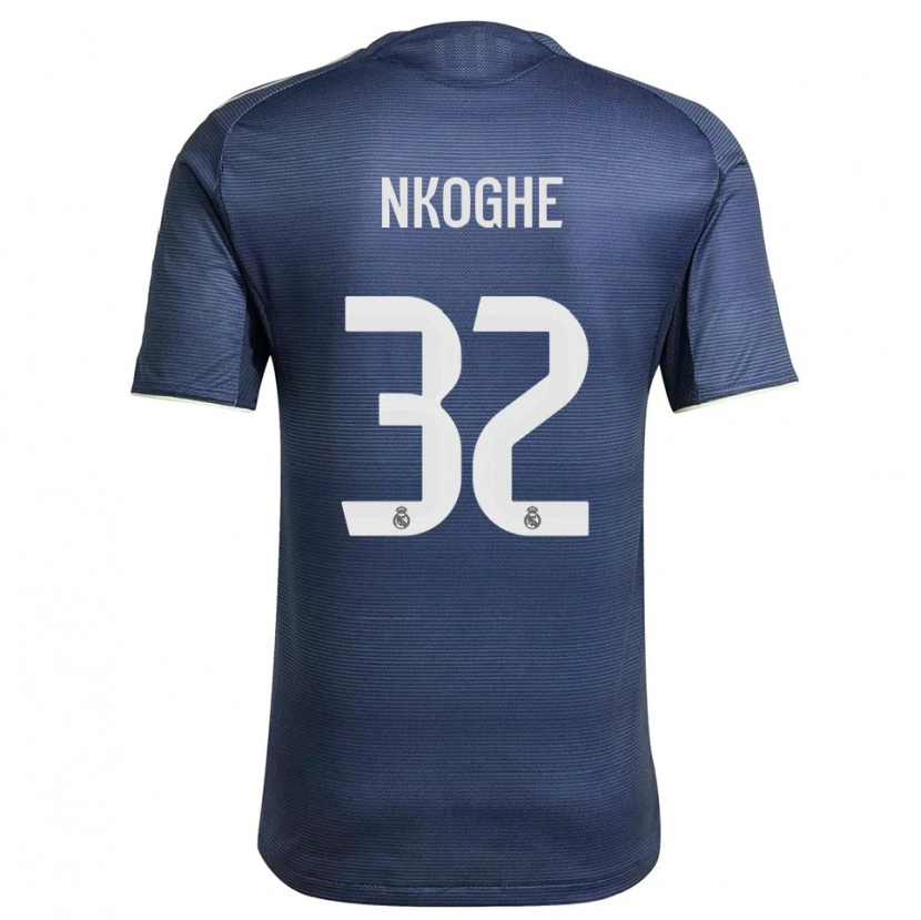 Danxen Kinder Ariel Nkoghe #32 Marine Silber Auswärtstrikot Trikot 2025/26 T-Shirt Österreich