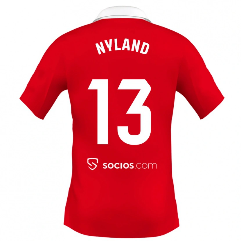 Danxen Kinder Ørjan Nyland #13 Rot Weiß Grau Auswärtstrikot Trikot 2025/26 T-Shirt Österreich