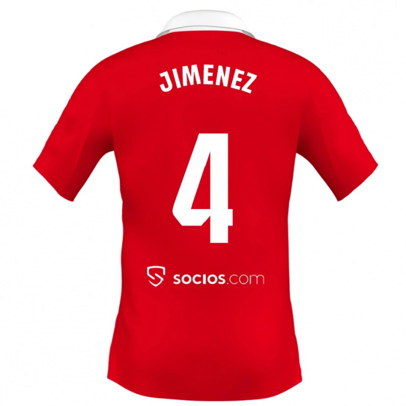 Danxen Kinder Diego Jiménez #4 Rot Weiß Grau Auswärtstrikot Trikot 2025/26 T-Shirt Österreich