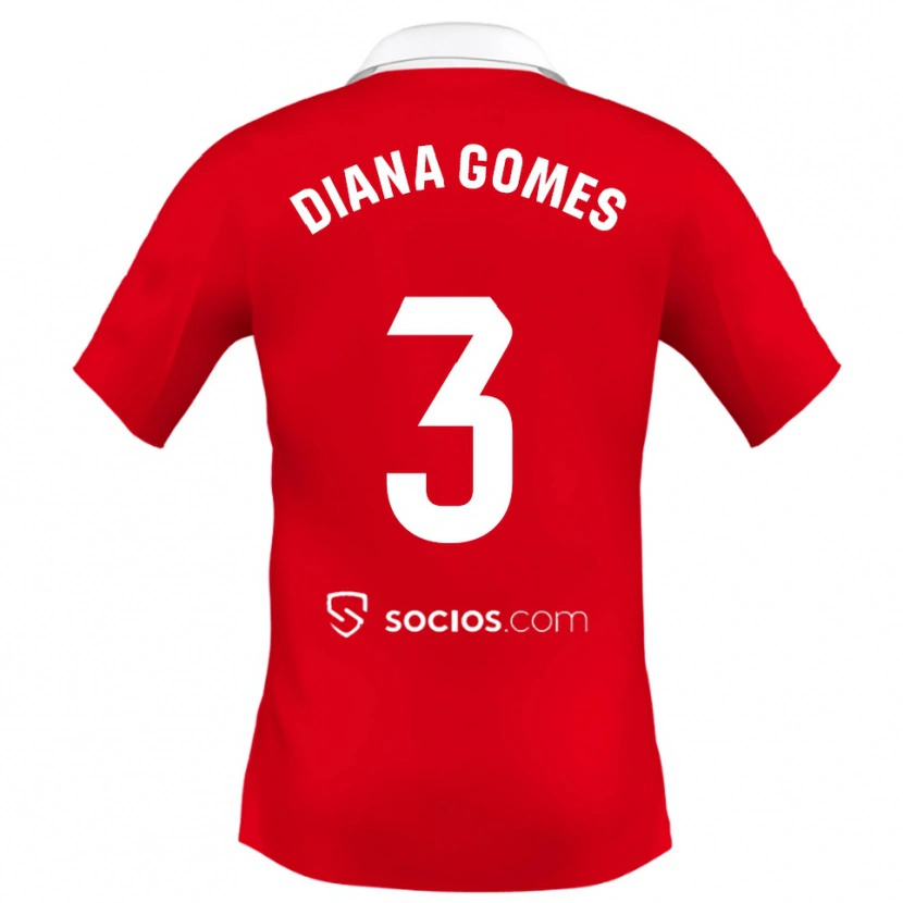 Danxen Kinder Diana Catarina Ribeiro Gomes #3 Rot Weiß Grau Auswärtstrikot Trikot 2025/26 T-Shirt Österreich