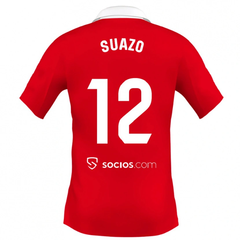 Danxen Kinder Gabriel Suazo #12 Rot Weiß Grau Auswärtstrikot Trikot 2025/26 T-Shirt Österreich