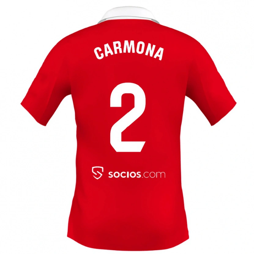 Danxen Kinder José Ángel Carmona #2 Rot Weiß Grau Auswärtstrikot Trikot 2025/26 T-Shirt Österreich