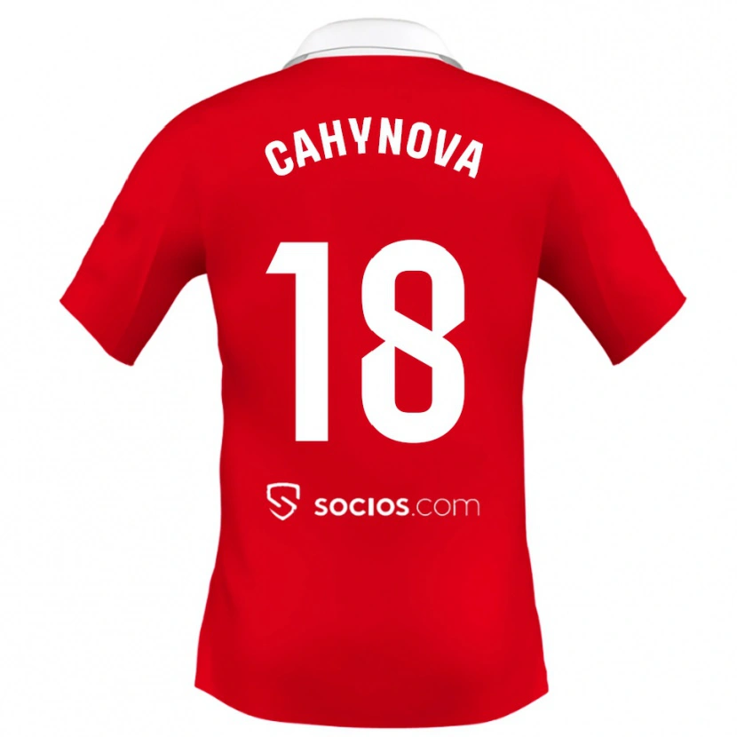 Danxen Kinder Klara Cahynova #18 Rot Weiß Grau Auswärtstrikot Trikot 2025/26 T-Shirt Österreich