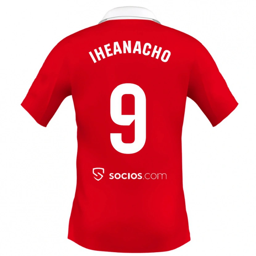 Danxen Kinder Kelechi Iheanacho #9 Rot Weiß Grau Auswärtstrikot Trikot 2025/26 T-Shirt Österreich