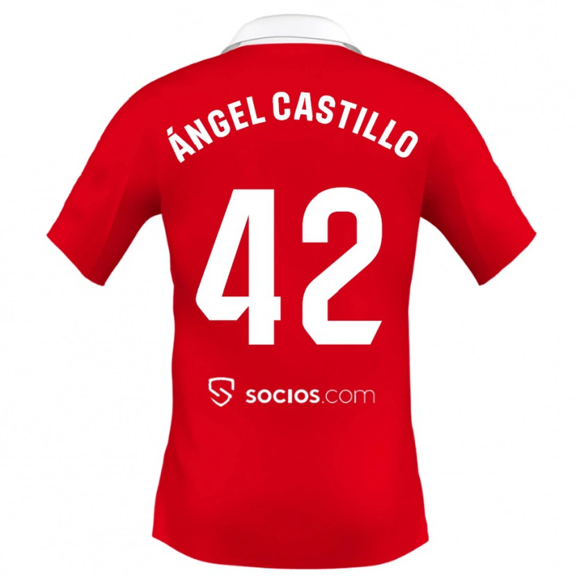 Danxen Kinder Manuel Ángel Castillo #42 Rot Weiß Grau Auswärtstrikot Trikot 2025/26 T-Shirt Österreich
