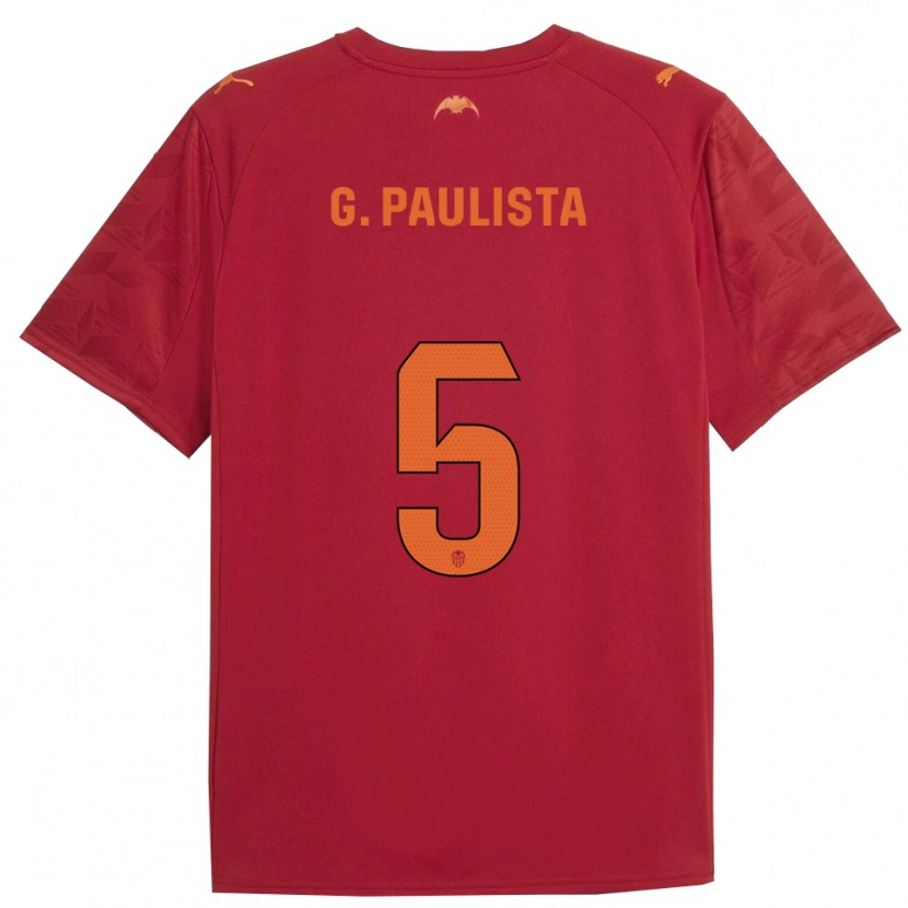 Danxen Kinder Gabriel Paulista #5 Rot Orange Auswärtstrikot Trikot 2025/26 T-Shirt Österreich