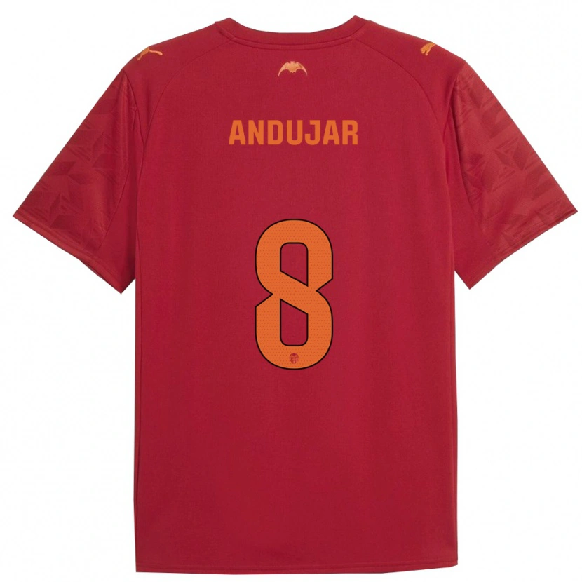 Danxen Kinder Candela Andujar #8 Rot Orange Auswärtstrikot Trikot 2025/26 T-Shirt Österreich