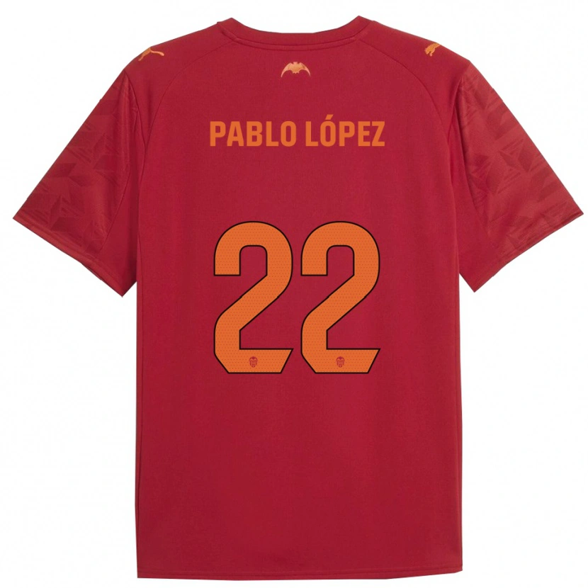 Danxen Kinder Pablo López #22 Rot Orange Auswärtstrikot Trikot 2025/26 T-Shirt Österreich
