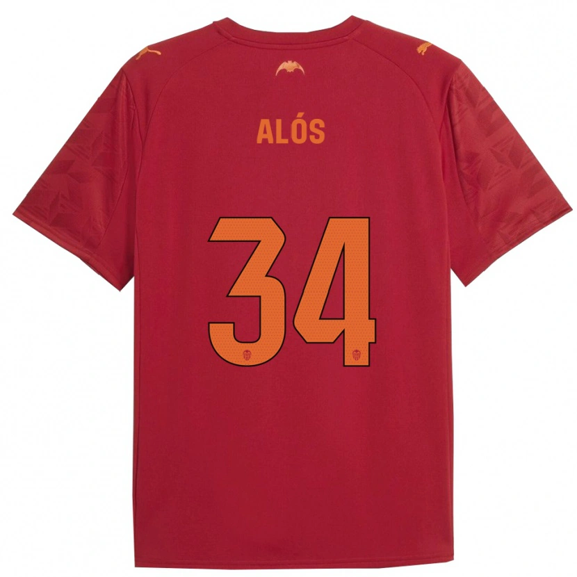 Danxen Kinder Carlos Alós #34 Rot Orange Auswärtstrikot Trikot 2025/26 T-Shirt Österreich