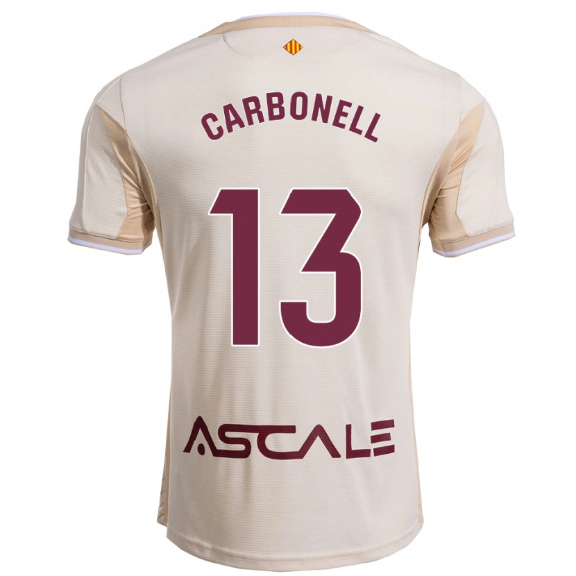 Danxen Kinder Carmen Carbonell #13 Cremeweiß Burgunderrot Auswärtstrikot Trikot 2025/26 T-Shirt Österreich