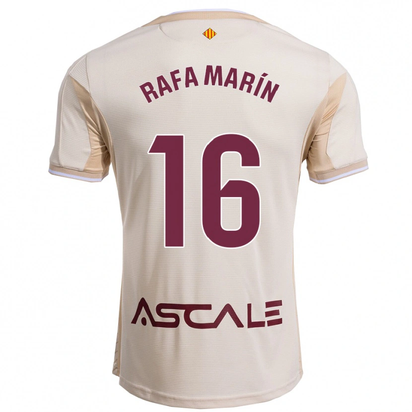 Danxen Kinder Rafa Marín #16 Cremeweiß Burgunderrot Auswärtstrikot Trikot 2025/26 T-Shirt Österreich